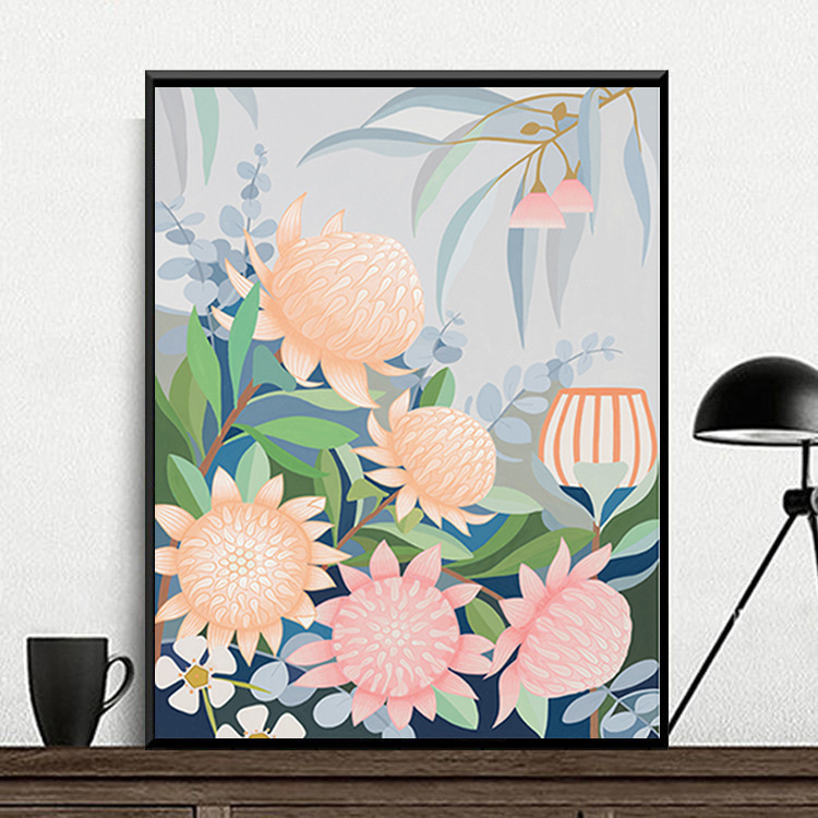 DIY digital oil painting decorative painting, Cross-border Southeast Asia Shopee Indonesia Philippines AliExpress Flower Series