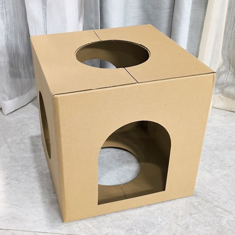 Yao Craftsman Cat Cardboard House, Cat Nest, Cat Scratching Board, Integrated Maze Cat Castle, Cat Climbing Frame Combination, Freely Assembled Cat Nest