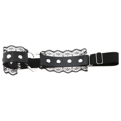 Personality, sexy, aesthetic, punk style, lace leather thigh ring, peach-shaped love-shaped elastic soft girl garter belt