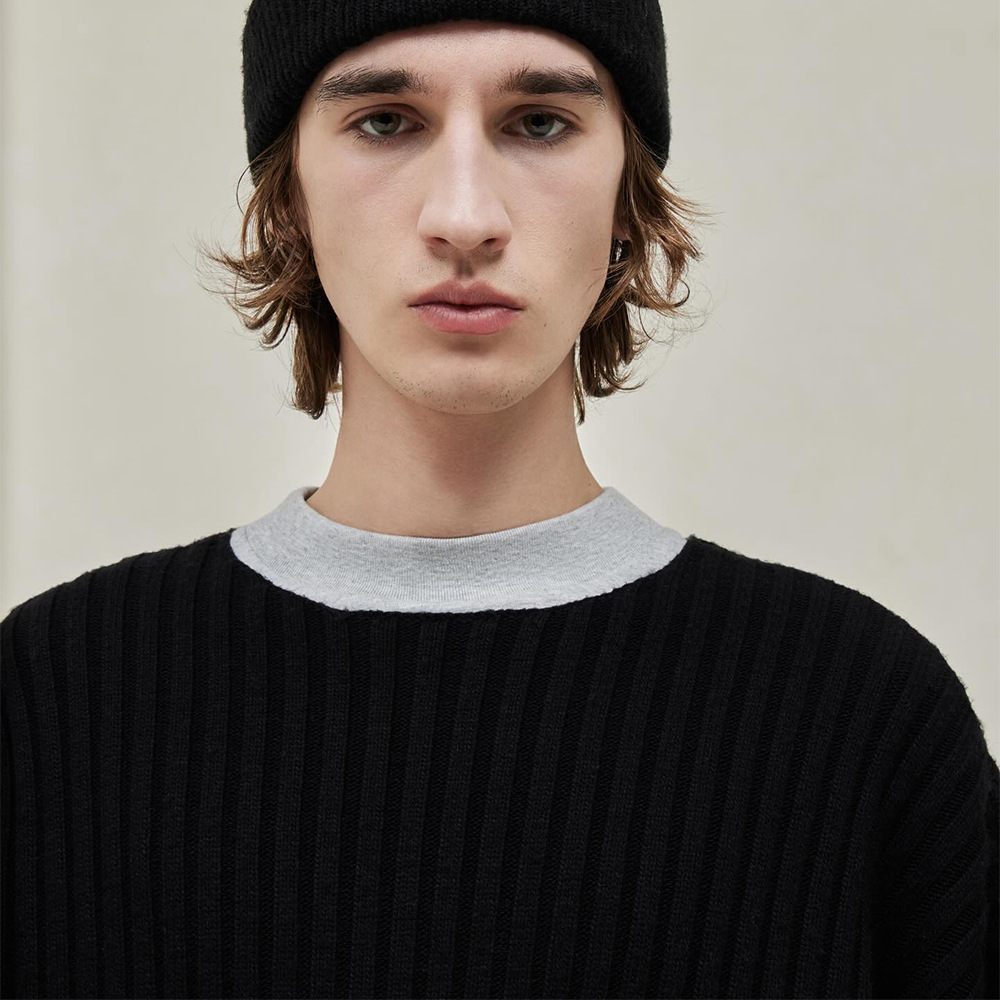 24FW nuevo FOG ESSENTIALS piña flor de punto hombre y mujer color sólido suéter de cuello redondo suelto