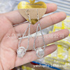 Silver earrings, ethnic accessory with tassels, wholesale