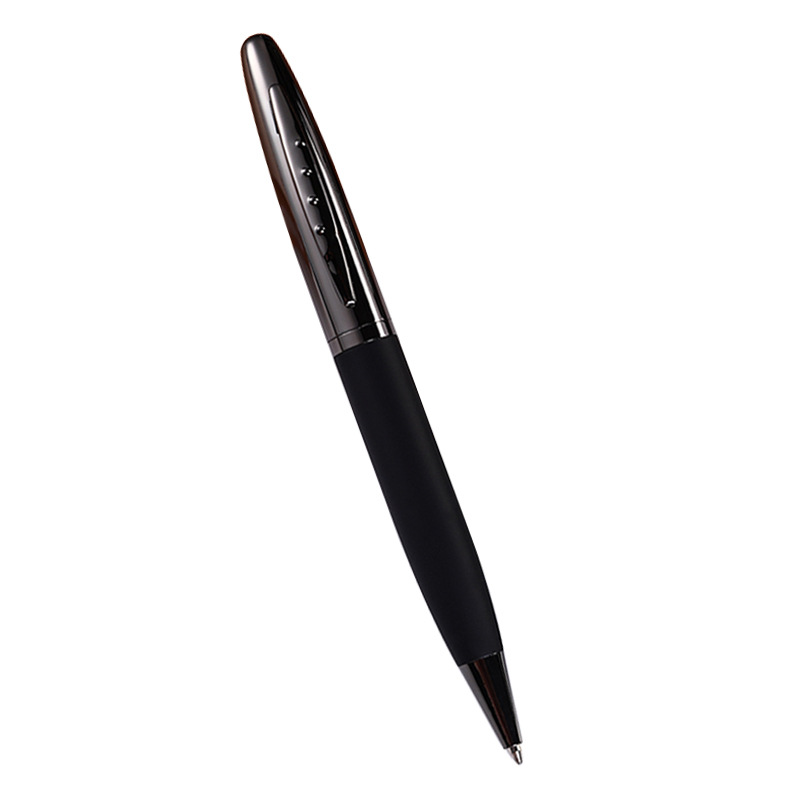 En stock negro mate textura negocio bolígrafo rotulación Logotipo de alta calidad metal firma pluma de aceite pluma de publicidad