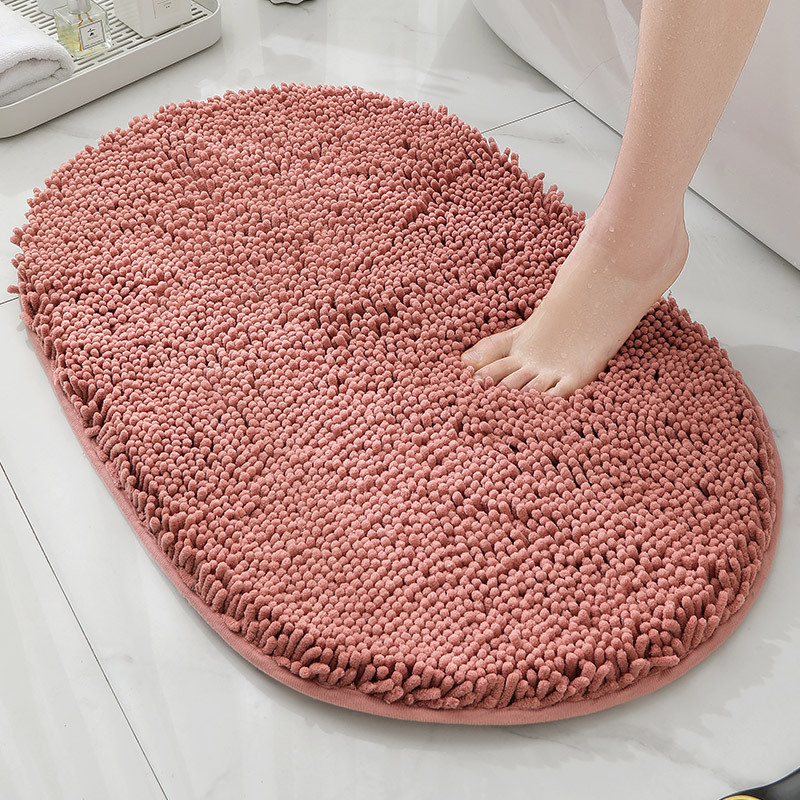 TEMU venta caliente esterillas de piso de cheneil de espesamiento alfombra de absorción de agua fuerte alfombra de puerta antideslizante inodoro alfombra de cama cama image 11