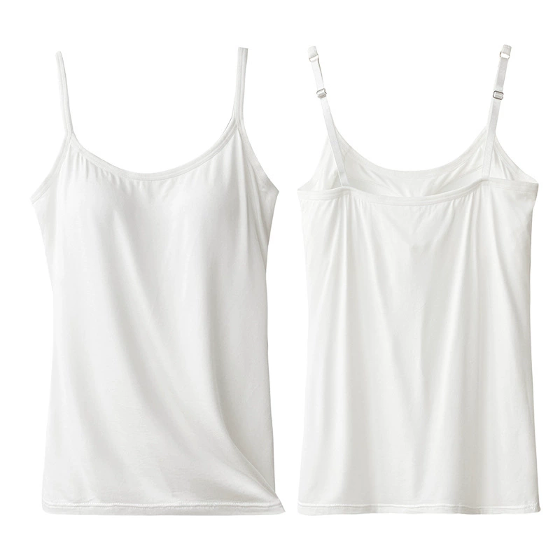 Удлинённая облегающая майка (camisole) женская с вшитыми чашками, больших размеров M–3XL