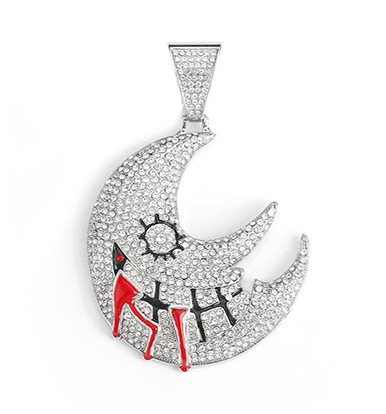 Hip hop moon dark wind watch buckle, niche personality, American Cuban necklace, environmentally friendly alloy jewelry_voghion.com