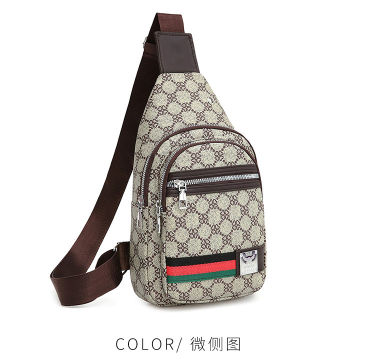 Outdoor men's chest bag, crossbody bag, travel shoulder bag, large-capacity leather bag, sports small backpack, multi-functional men's bag undefined