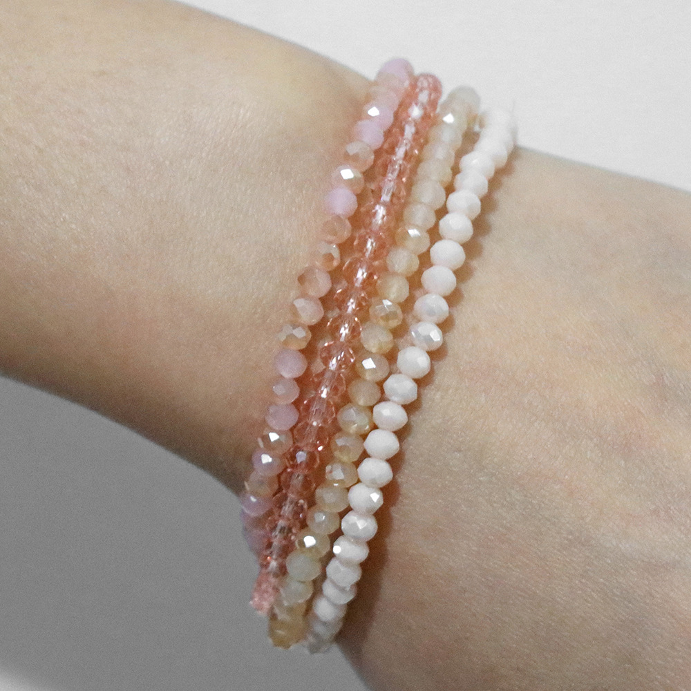 21g Weight Bracelets Classification Artificial Crystal Chain Material 4 Pieces Set Quantity Holiday, Daily Occasion Artificial Crystal Material Geometric Pattern Unisex Gender Beaded Design Shiny, IG Style Style IG Style Shiny Geometric Artificial Crystal Wholesale Bracelets 3