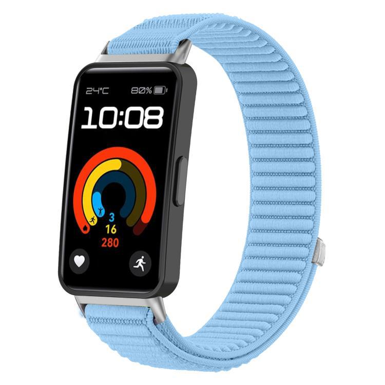 Para Huawei Band10 / 9 / 8 xDfind Wild Mountain Pattern Trenzed Nylon Velcro Bandera