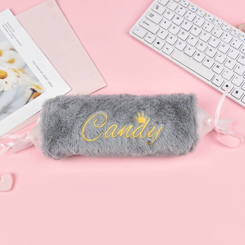 Plush Pencil Case, Japanese Style Capacious Case for Elementary Students, 14.3×6×4 cm