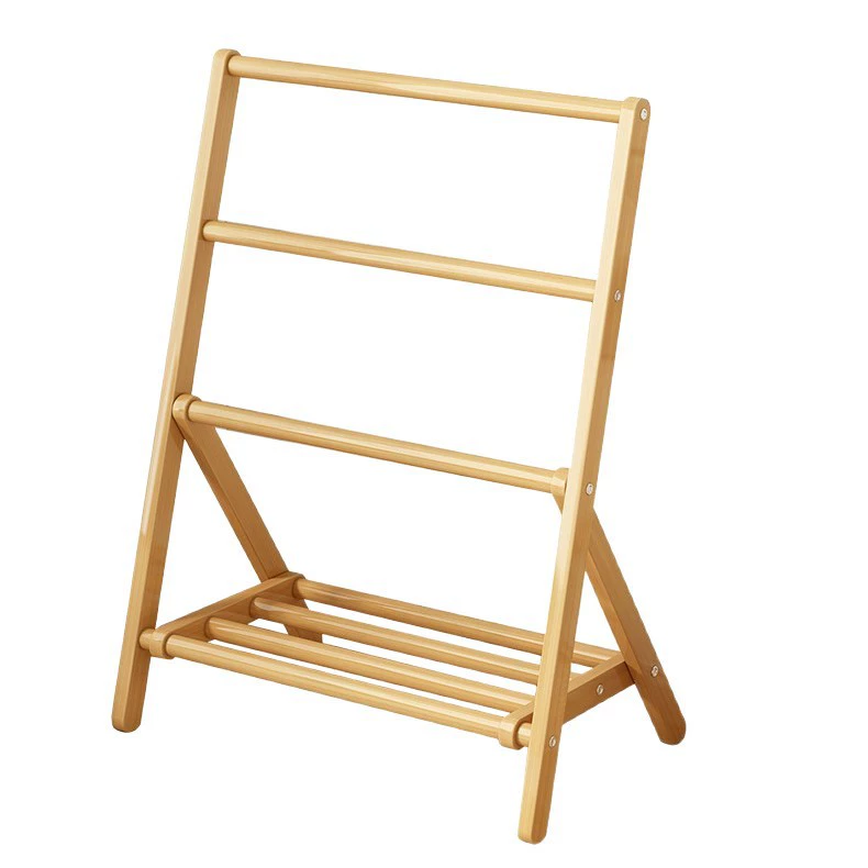 Складная вешалка для одежды, напольная вешалка для одежды в спальню, прикроватная вешалка для одежды, бамбуковая полка для хранения одежды, может использоваться для хранения вещей.