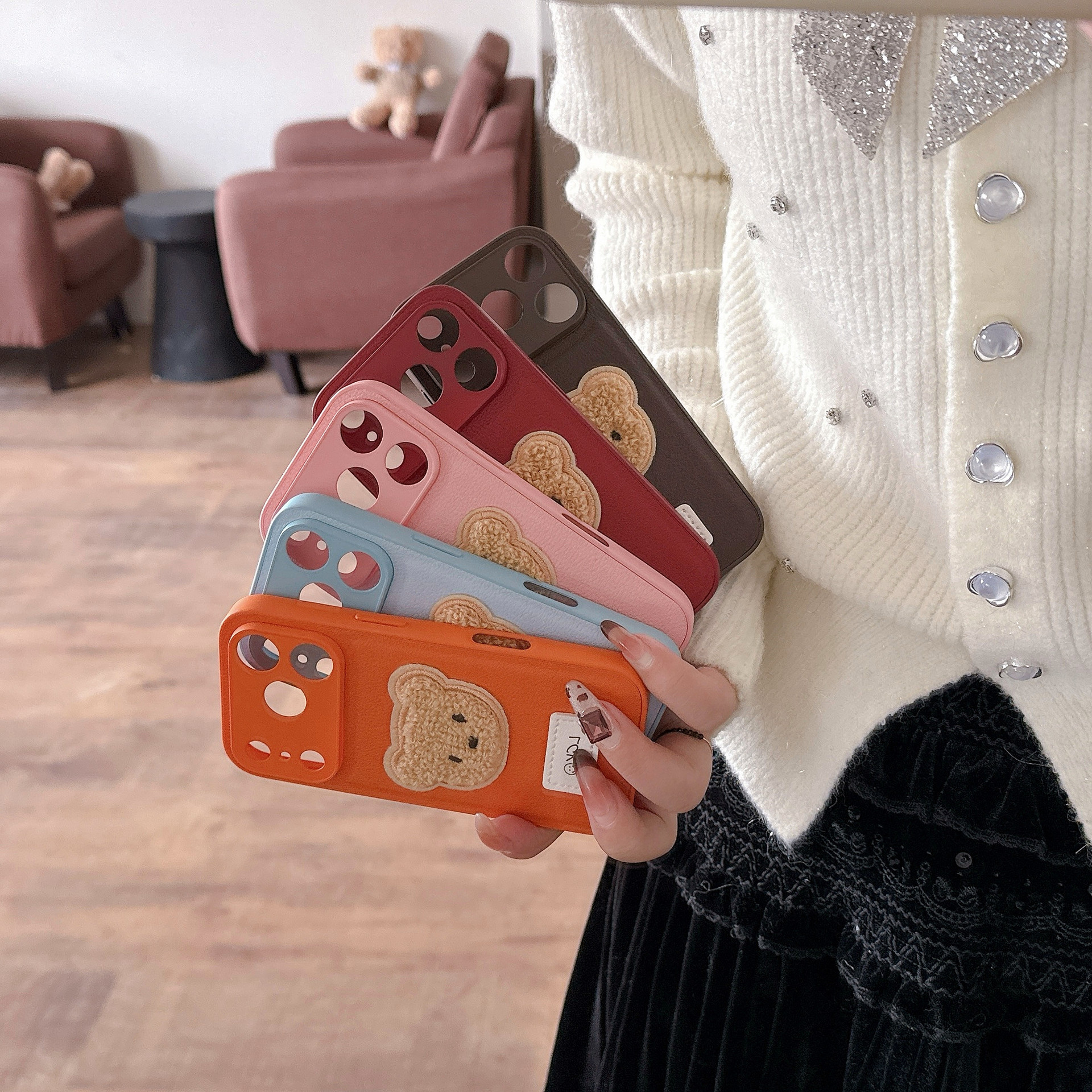 Nuevo iPhone17ProMax caso de teléfono celular, accesorios de piel de oso, caso de protección contra caídas, Apple 17 al por mayor