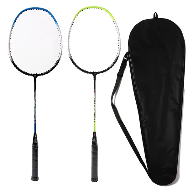 Aluminum alloy ultra-light badminton racket children's adult outdoor sports men's and women's training portable suit trade wholesale