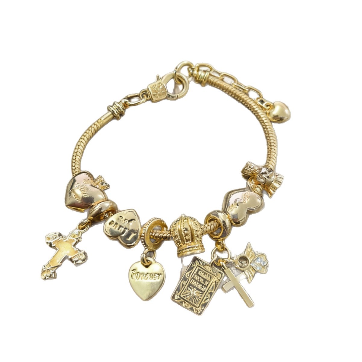 Brazalete Panjia explosión transfronteriza DIY estilo diamante cruz ángel amor joyas colgante corona