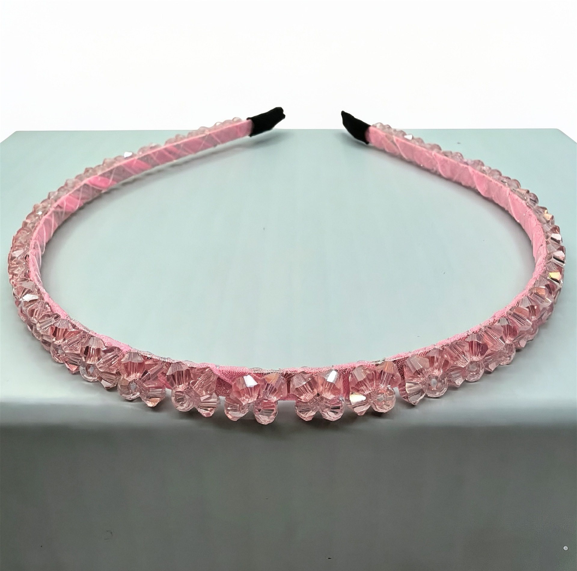 Diadema Fina con Cristal de Metal Decorativo para Mujeres