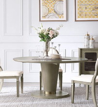 美式轻奢实木 餐桌椅组合餐厅现代吃饭桌子 简约圆形餐桌古典家具