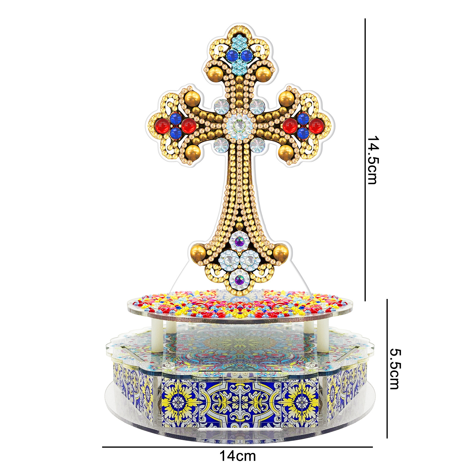 Pintura de diamantes adornos de dormitorio hechos a mano DIY punto taladro de forma especial taladro de música iluminación giratoria adornos al por mayor