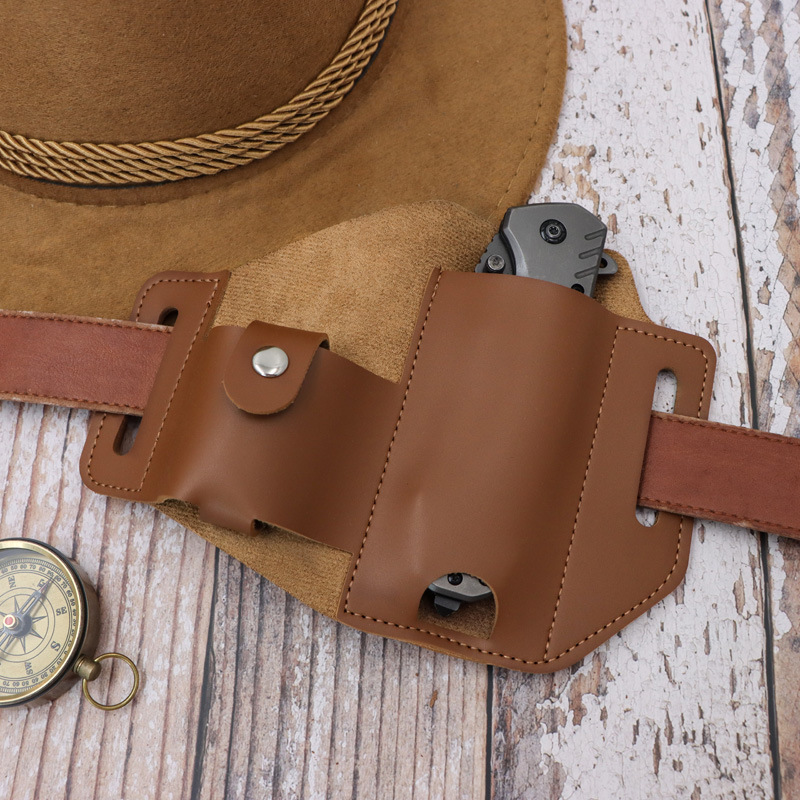 In-stock popular vintage belt-mounted knife sheath, outdoor hiking portable knife tool storage waist pouch