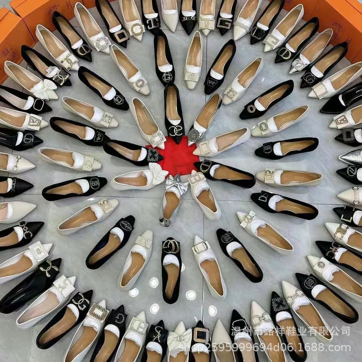 新款大厂流水线时尚跟鞋 精品包装内盒套无纺布袋 整件打杂