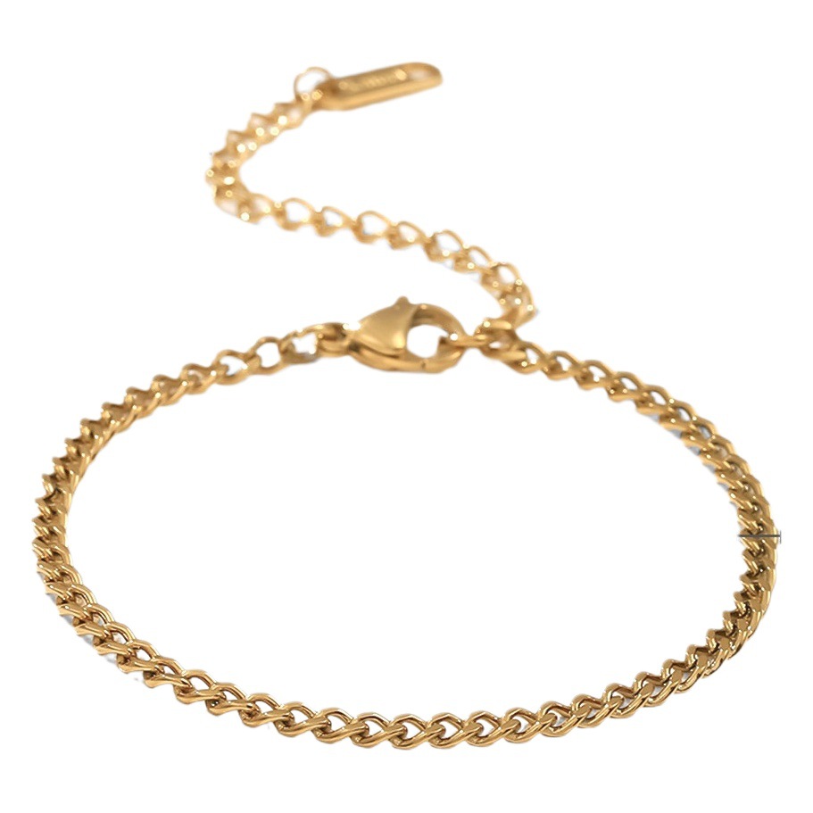 Jiding Pulsera cubana de acero inoxidable europea y americana, joyería de estilo INS de alta gama, pulsera de acero de titanio que no se decolora galvanizada para mujer