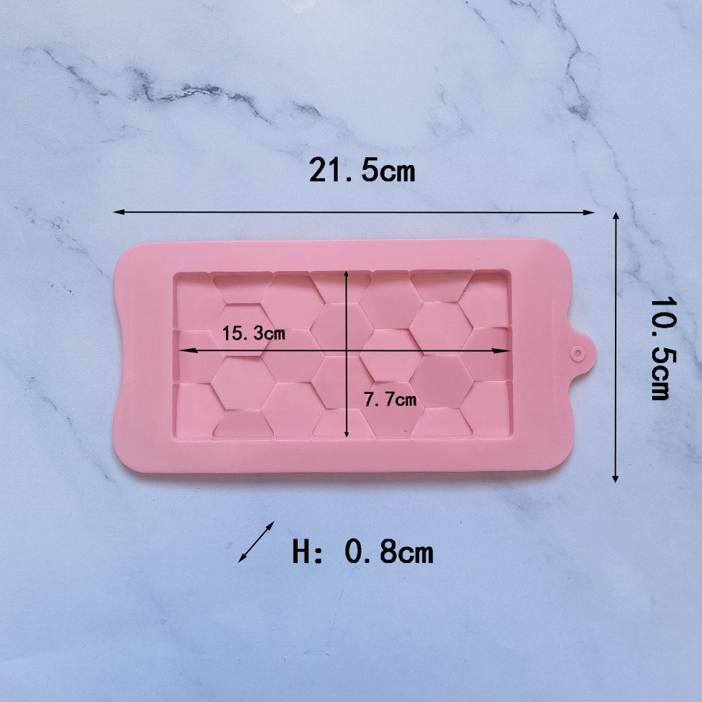 Chocolate hexagonal 59 molde de silicona pastel helado pudín molde de postre jabón utensilios