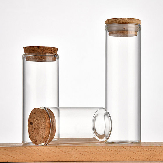 37mm Straight Mouth Cork Control Bottle High Borosilicate High Permeable Glass Bottle Test Tube Bottle Wishing Drift Bottle Sealed and Bottled