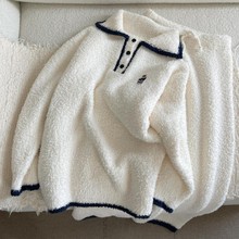 软糯糯简约高级感小熊睡衣女秋冬新款加绒加厚保暖长袖家居服套装