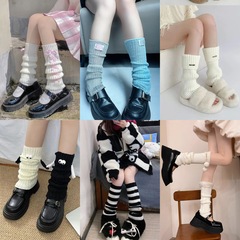 秋冬 JK ホワイトニットパイルソックス Y2K ホットガールフレアレッグカバーサブカルチャーワイドレッグ痩身と暖かい