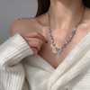 Fashionable retro pendant, necklace from pearl, short sweater, European style