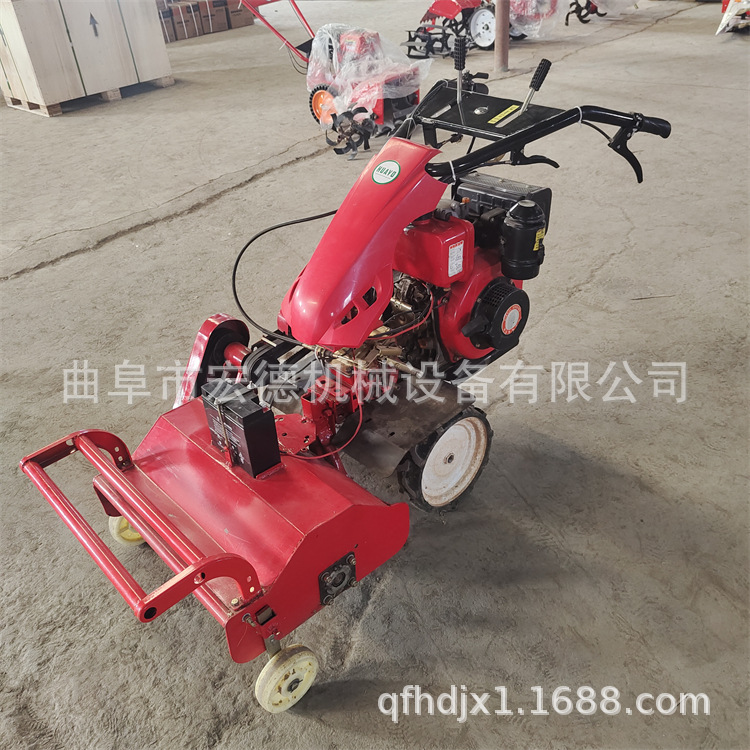 手推汽油果园除草机 柴油电启动园林碎草机 7.5马力绿化打草机