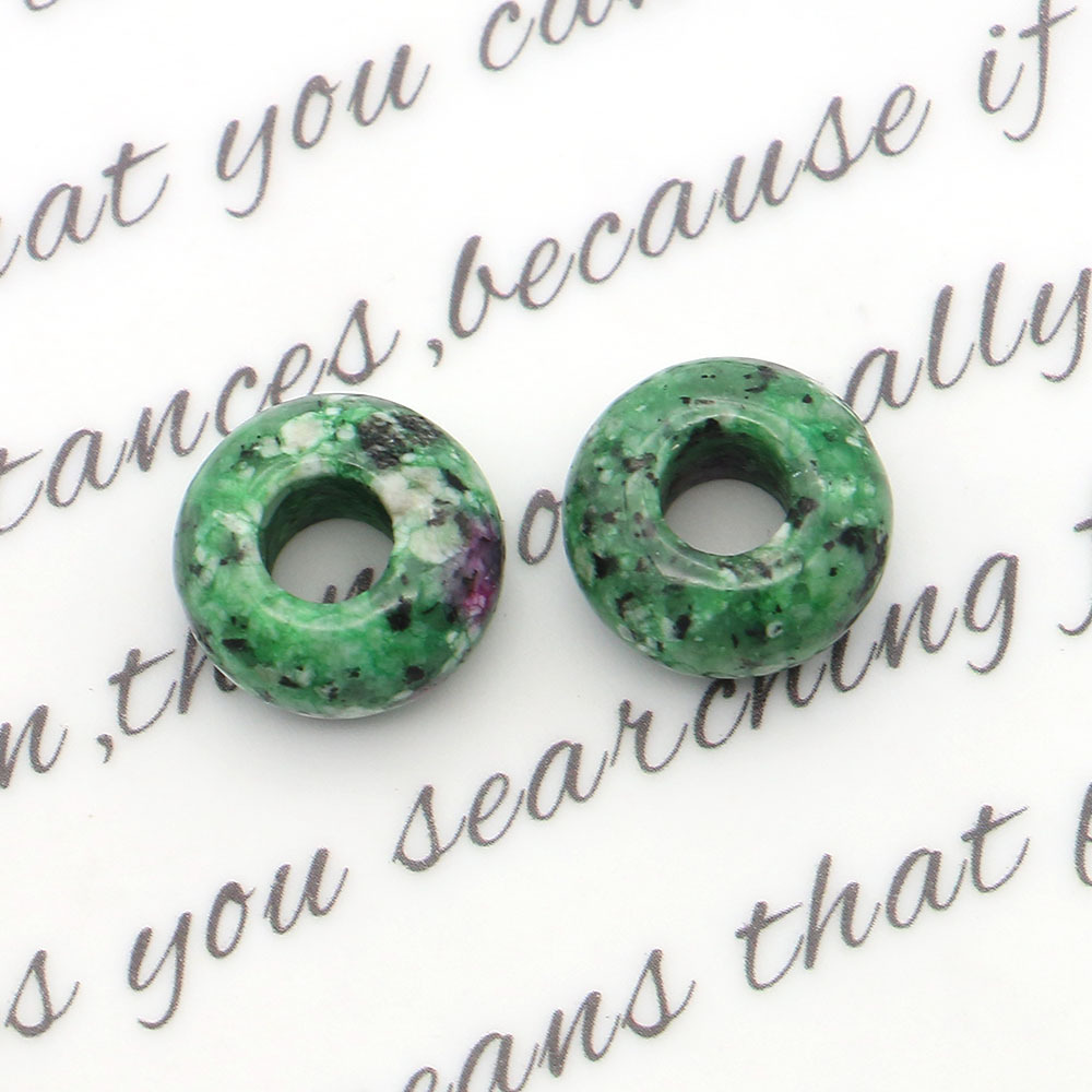 Pequeño anillo de piedra natural botón de seguridad de cristal DIY cuerdas de trenzado cuentas de pulsera collar accesorios colgante