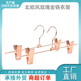 出口品质金属裤夹玫瑰金裙夹防滑无痕晾晒裤夹子JK裙夹衣架批发