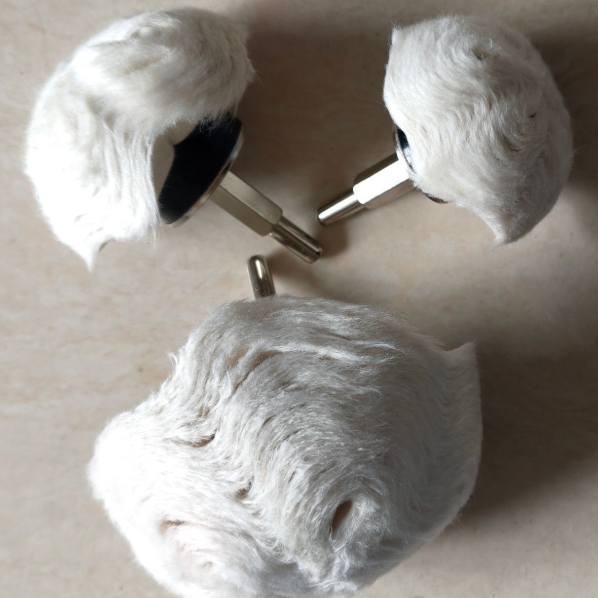 厂家供应全棉高密度白布轮 蘑菇轮3件套 绒布轮的使用要求