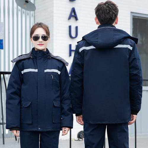 Winter workwear cotton coat men's fleece-lined thickened cold-proof and warm car repair shop custom protective clothing engineering cotton jacket