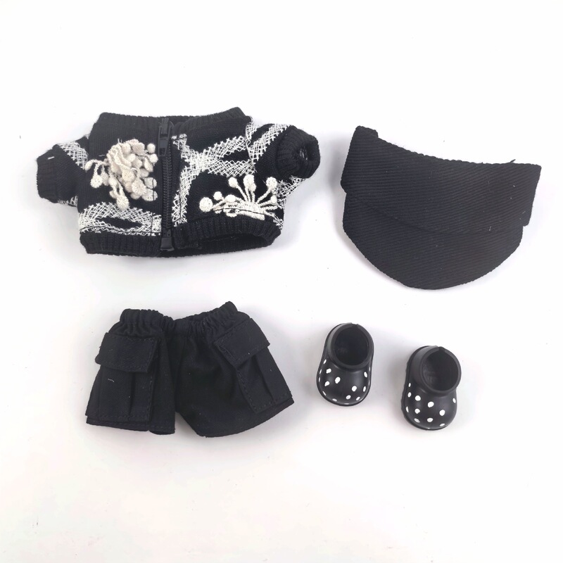 First, Second and Third Generation Labubu Lace Embroidered Jacket Zipper Jacket Labubu Wear Top Dotted Shoes Hat