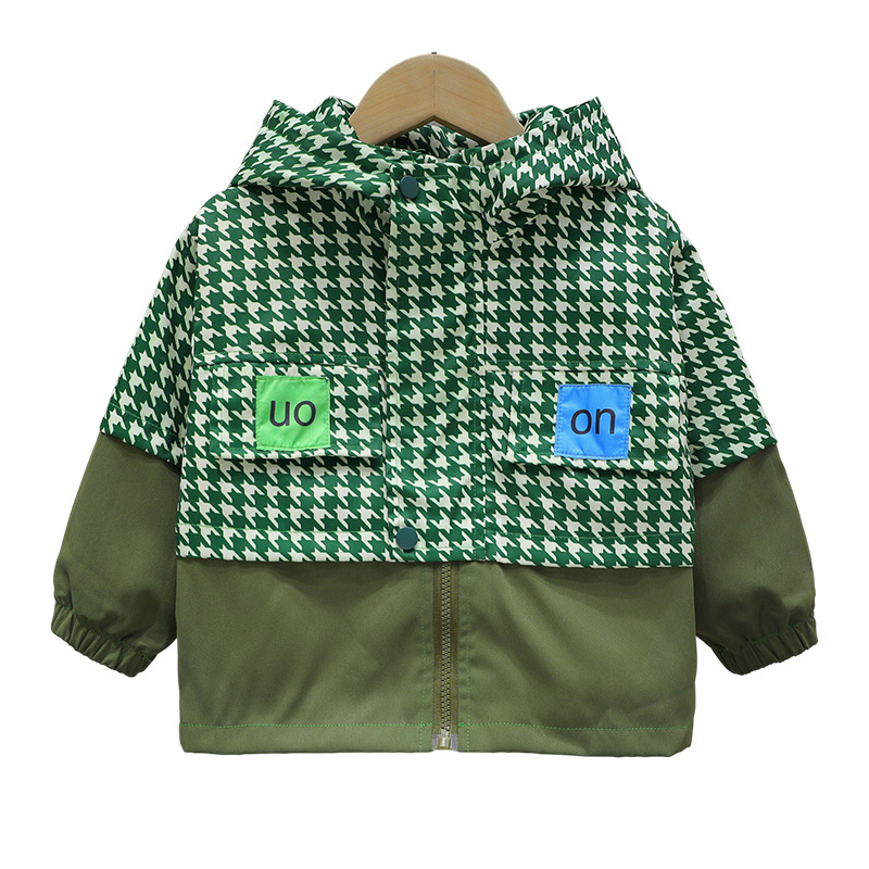 Boys' 2338 on coat 2023 Spring and Autumn new children's handsome hooded windbreaker baby clothes_voghion.com