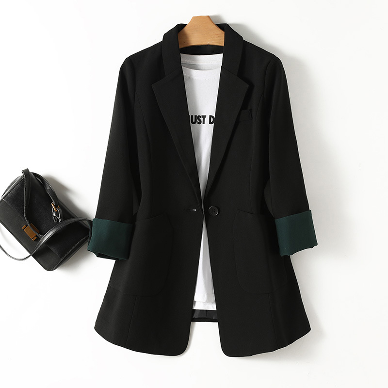 Plus-Size Slim-Fit Single-Button Blazer for Women 2025 Spring and Autumn Elegant Versatile Slimming Commuter Suit