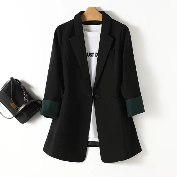 Plus-Size Slim-Fit Single-Button Blazer for Women 2025 Spring and Autumn Elegant Versatile Slimming Commuter Suit