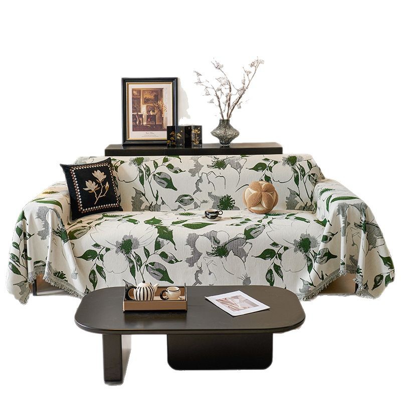 Plantas verdes toallas de sofá de alta calidad una cubierta de sofá general de cuatro estaciones cubierta de sofá cubierta de sofá manta