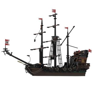 Building Blocks Cross-Border Moc-36789 Medieval Pirate Ship 1411 Accessories Toys Christmas Gifts