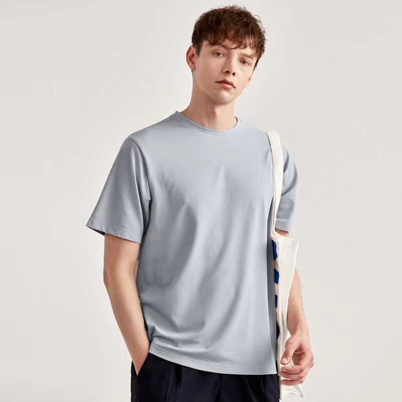 Solid color short sleeve light gray