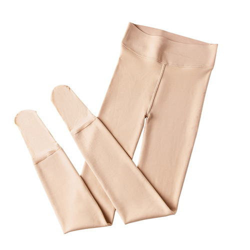 140cm tall and short, water-gloss socks, bare legs artifact, women's autumn and winter thickened velvet flesh-colored 185 lengthened leggings