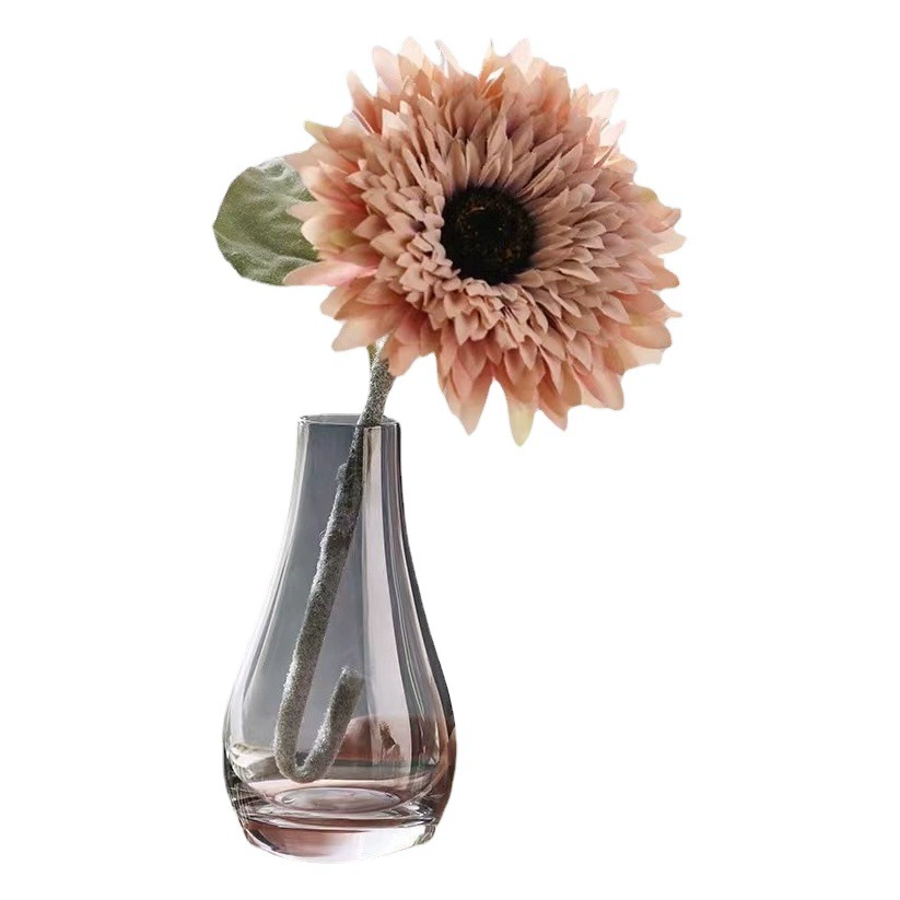 Чистая красная стеклянная ваза с узким ртом в ладони офиса США настольная Цветочная композиция из сухих цветов Гидропонные украшения для дома