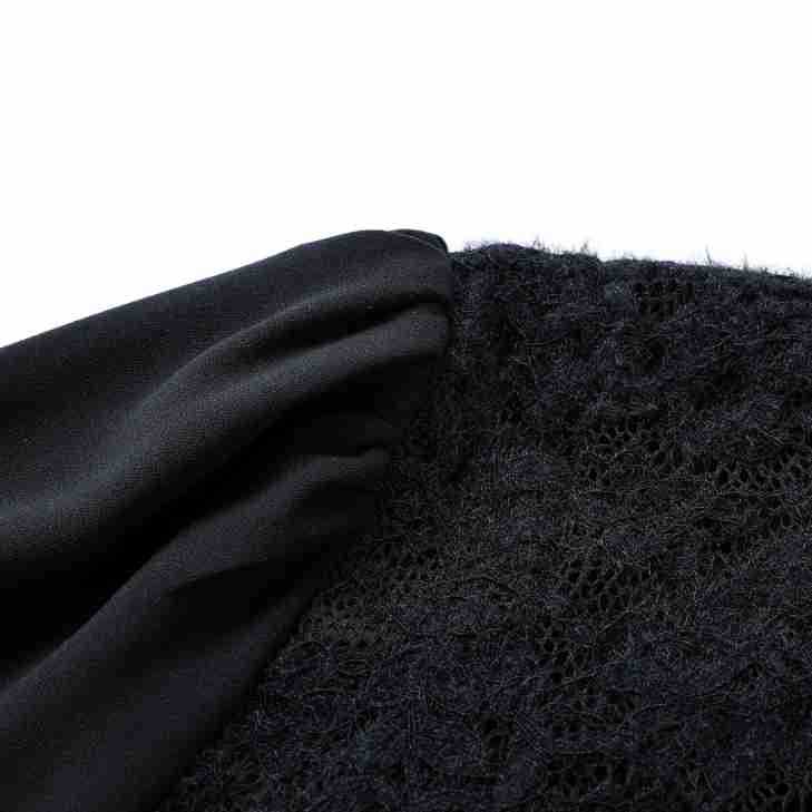 공장 도매 가공 및 사용자 정의 2023 가을 슬리밍 레이스 긴팔 드레스 뚱뚱한 자매 중간 길이 허리