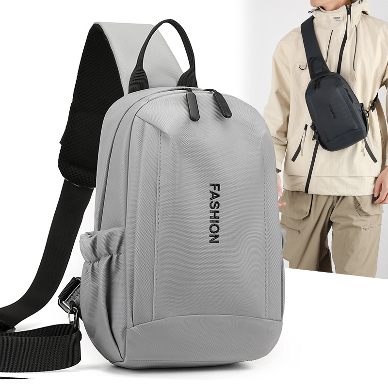 Bolso de pecho multifuncional para hombres, gran capacidad simple y ligera, película de envoltura de hombro, ocio, multifuncional, mochila de viaje al por mayor.