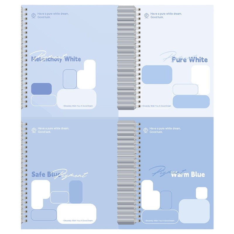 Libro de bobina azul simple B5 cuaderno grande A5 lindo cuaderno de bobina para estudiantes
