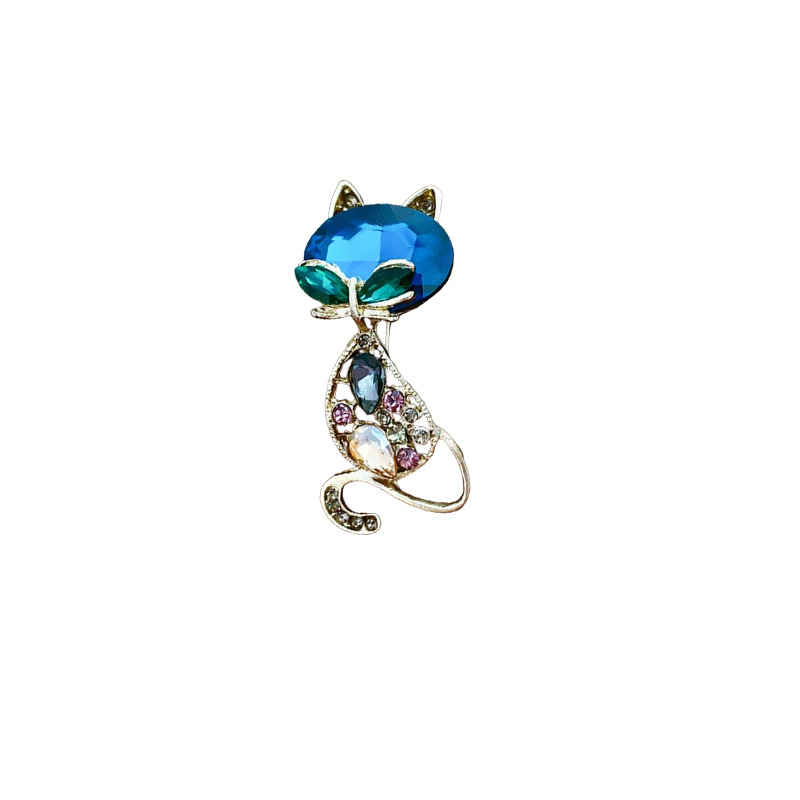Corea del Sur diamante-incrustado hueco zorro broche elegante personalidad de la moda pin luz de lujo pendientes de alta calidad fábrica al por mayor