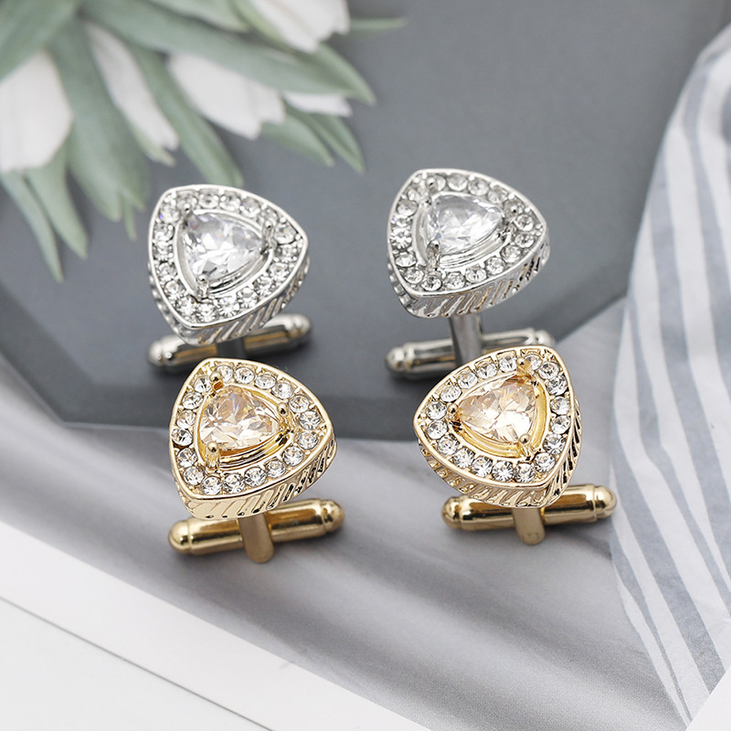 nuovi gemelli rotondi in cristallo di diamante squisiti gemelli per camicia in zircone francese_voghion.com