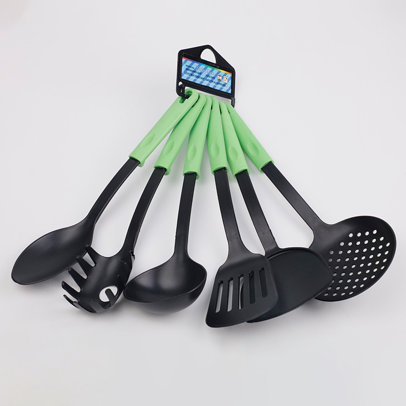 high temperature resistant pp non-stick pan spoon shovel handle tableware suit kitchen spoon nylon shovel kitchenware 6-piece set_voghion.com