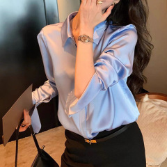 现货厂家批发  衬衫女 2025时尚宽松高JI感上衣 长袖 纯色 通勤