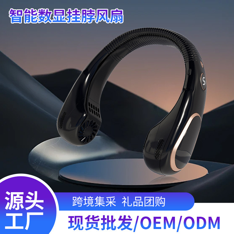Fábrica directa nueva personalizada LED colgar cuello grande viento al aire libre USB mini portátil colgar cuello pequeño ventilador